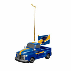 St Louis Blues Rally Truck Ornament, Set of 2