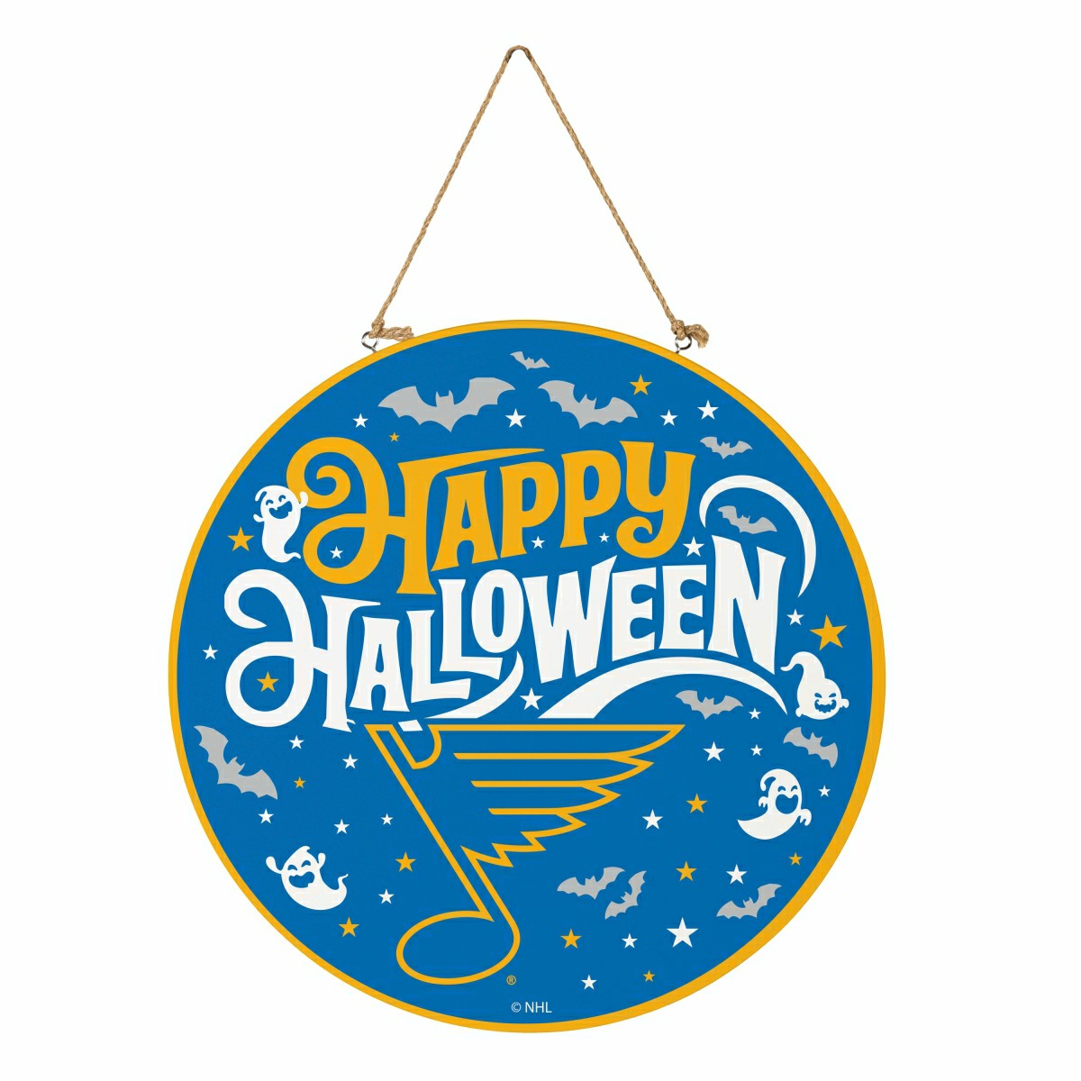 St Louis Blues Halloween Round Door Décor with Hanging Rope, 18x18