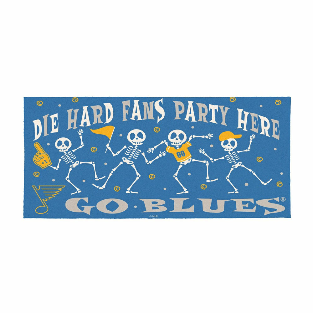 St Louis Blues Flocked Coir Halloween Sassafras Switch Mat, 22"x10"
