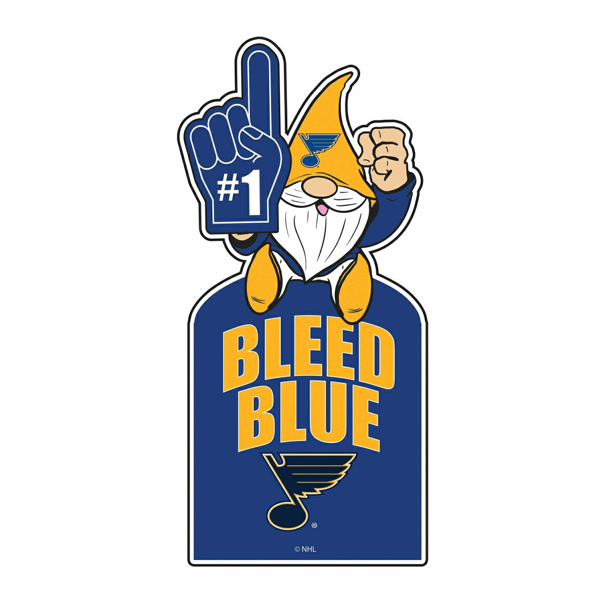 St Louis Blues Gnome Metal Sign 10"L x 30"H