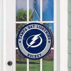 Tampa Bay Lightning Round Door Décor with Hanging Rope, 18x18