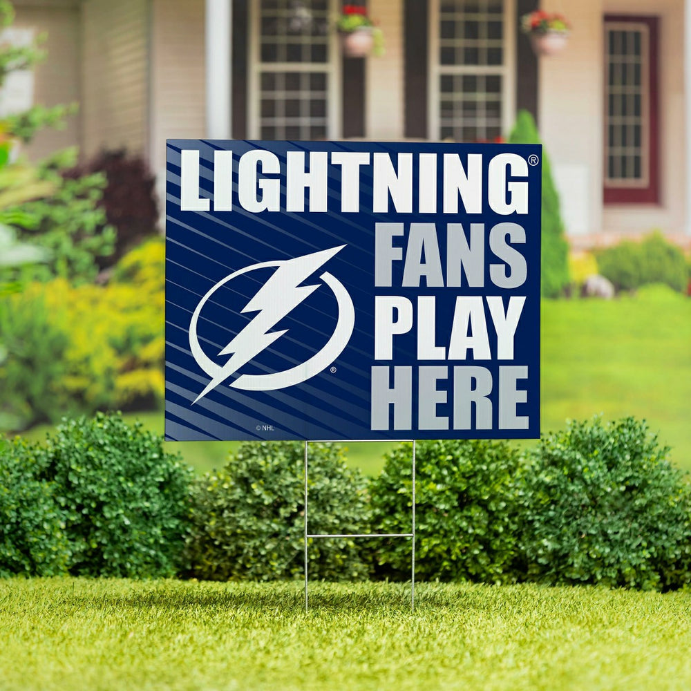 Tampa Bay Lightning Coroplast Yard Sign "Fans Play Here"