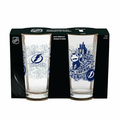 Tampa Bay Lightning 16oz Glass pint, Set of 2