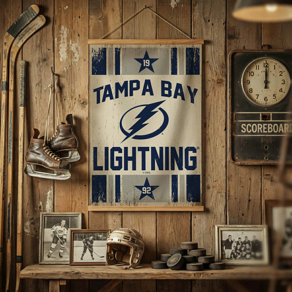 Tampa Bay Lightning, Canvas Wall Tapestry, Medium, 36x24