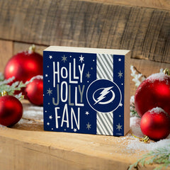 Tampa Bay Lightning Block, Holiday, 6x6
