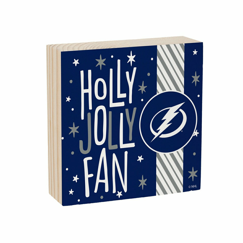 Tampa Bay Lightning Block, Holiday, 6x6