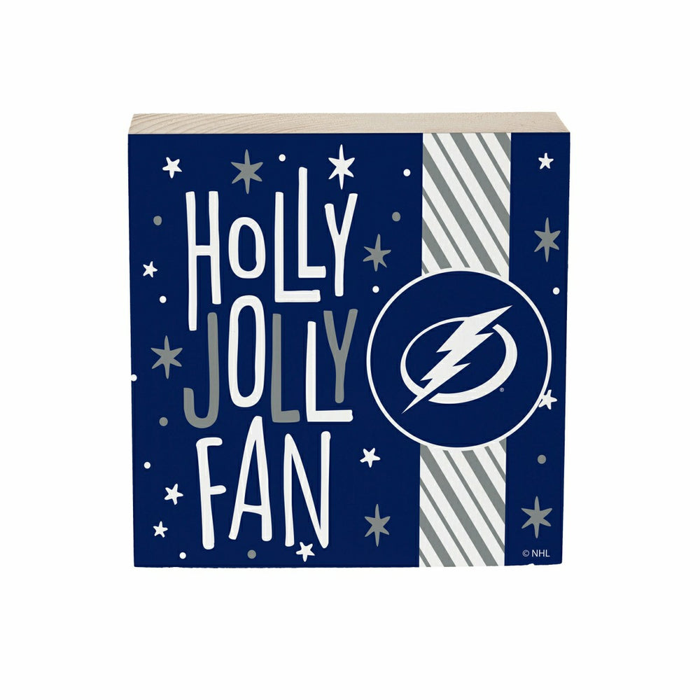 Tampa Bay Lightning Block, Holiday, 6x6