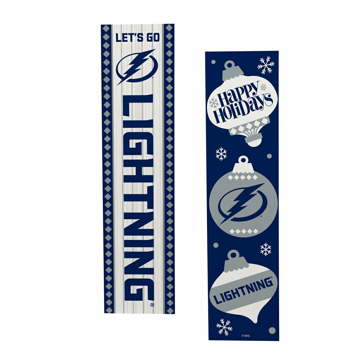47" Double Sided Leaner, Tampa Bay Lightning, Christmas