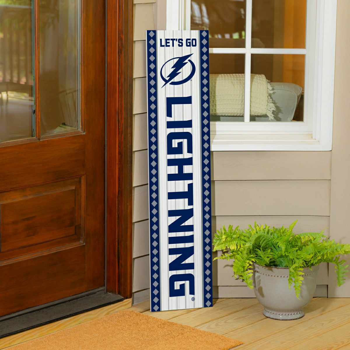 47" Double Sided Leaner, Tampa Bay Lightning, Christmas