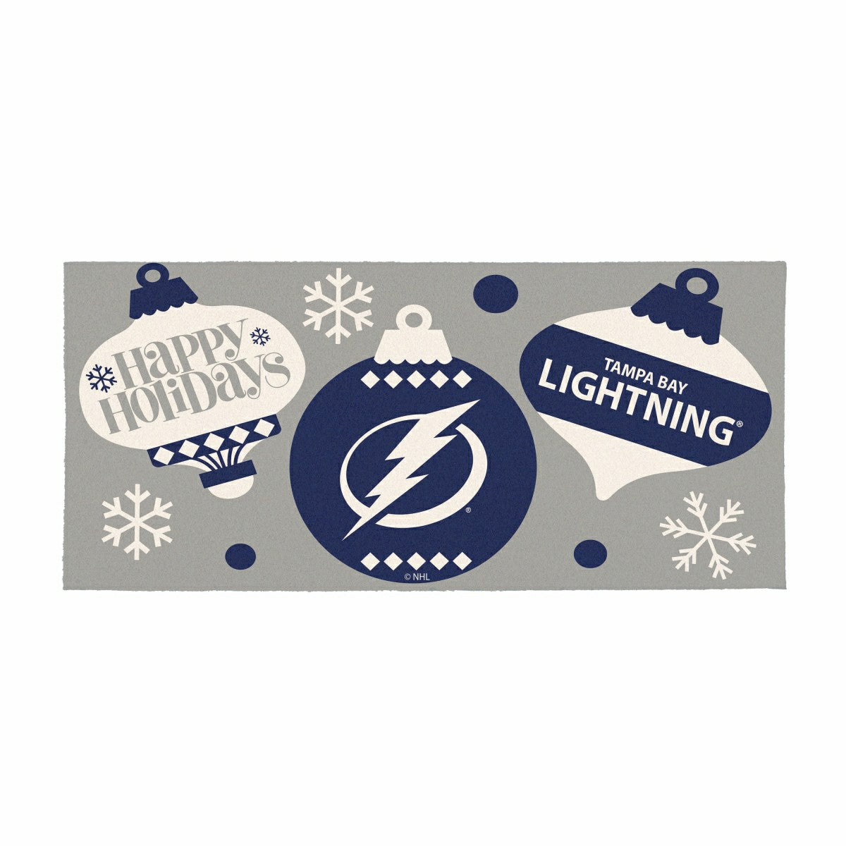 Tampa Bay Lightning Holiday Flocked Coir Sassafras Switch Mat, 22"x10"