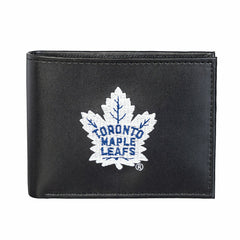Toronto Maple Leafs Black Bi-Fold Embroidered Wallet w/ RFID Blocking