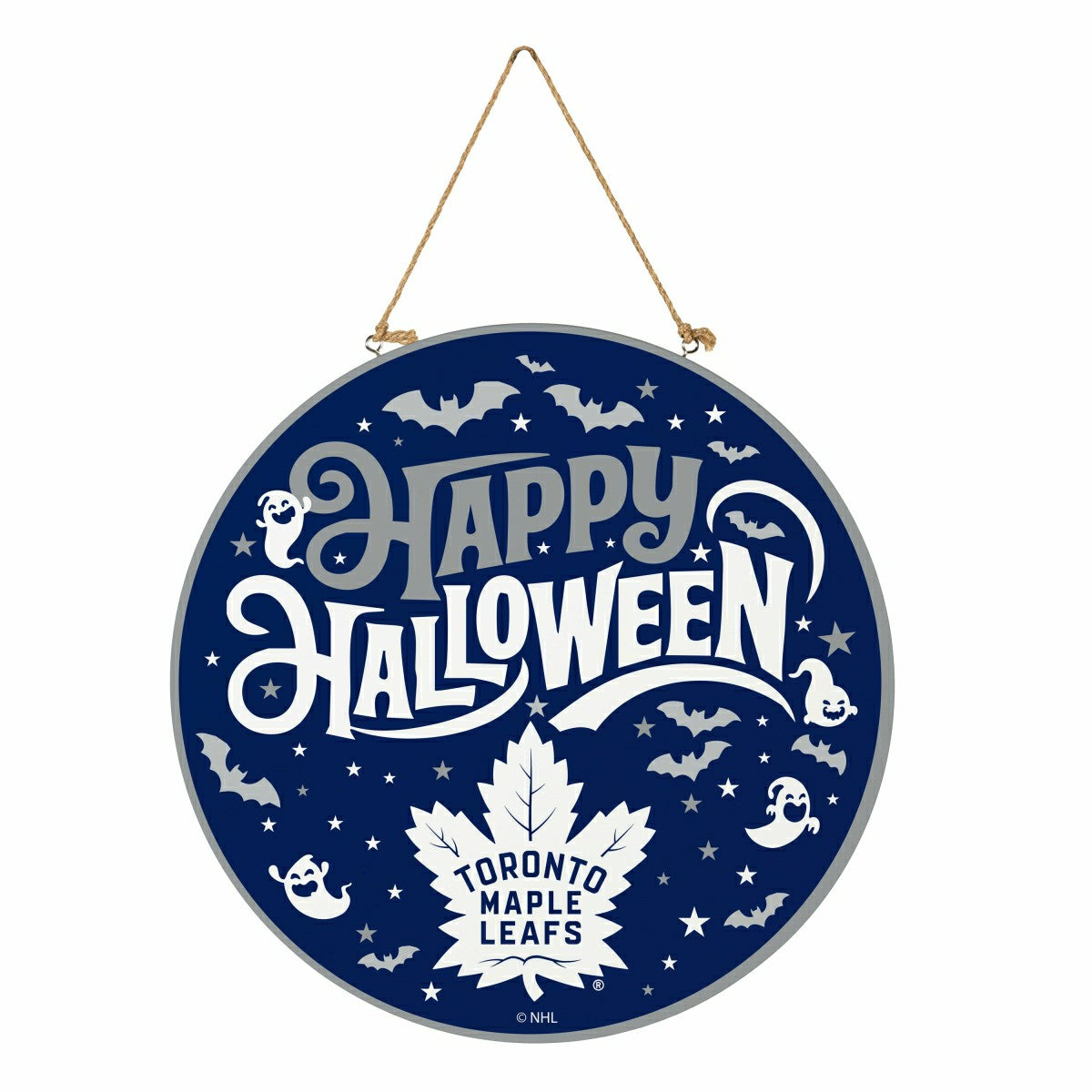 Toronto Maple Leafs Halloween Round Door Décor with Hanging Rope, 18x1