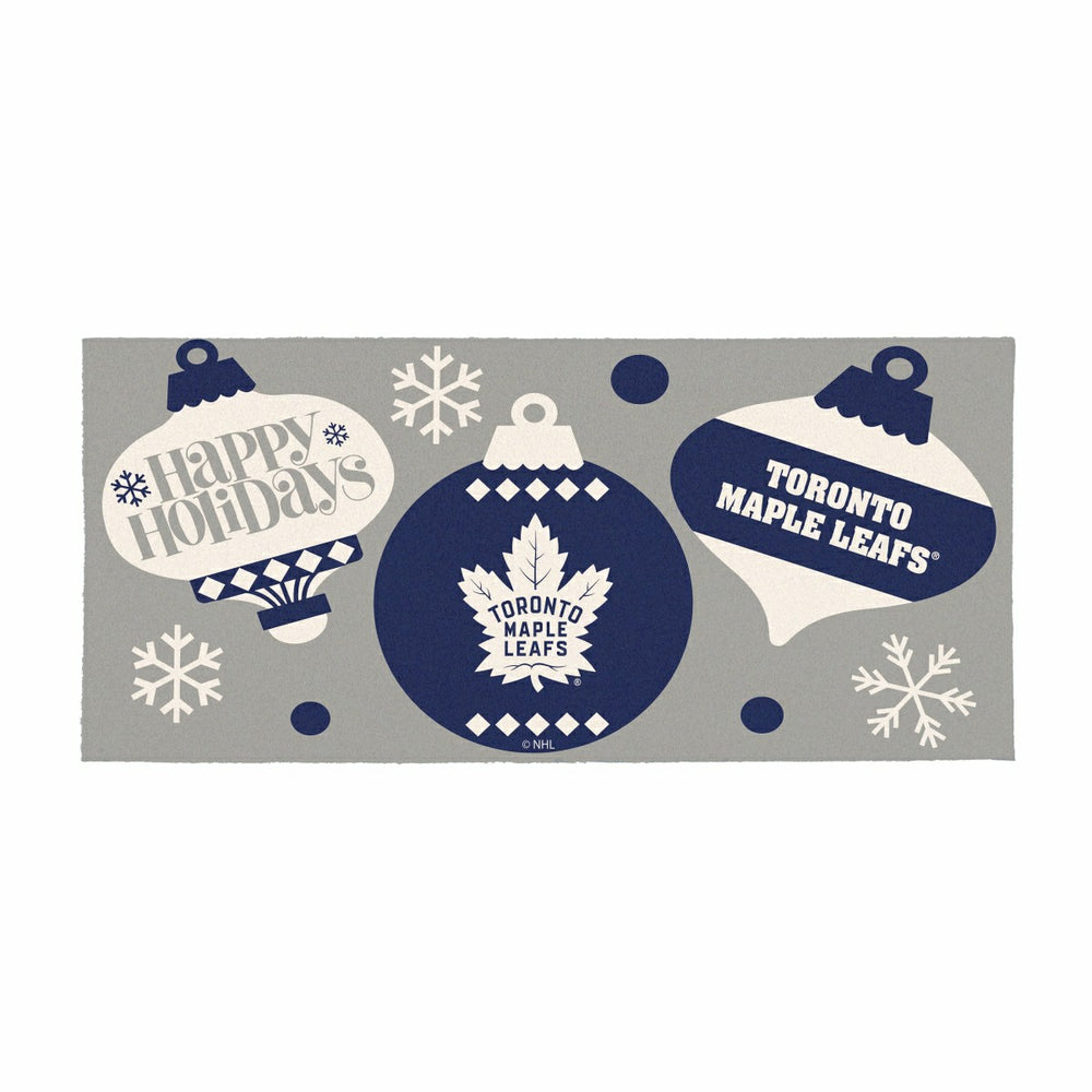 Toronto Maple Leafs Holiday Flocked Coir Sassafras Switch Mat, 22"x10"