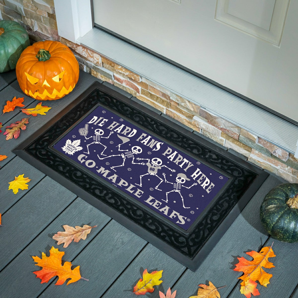 Toronto Maple Leafs Flocked Coir Halloween Sassafras Switch Mat, 22"x1