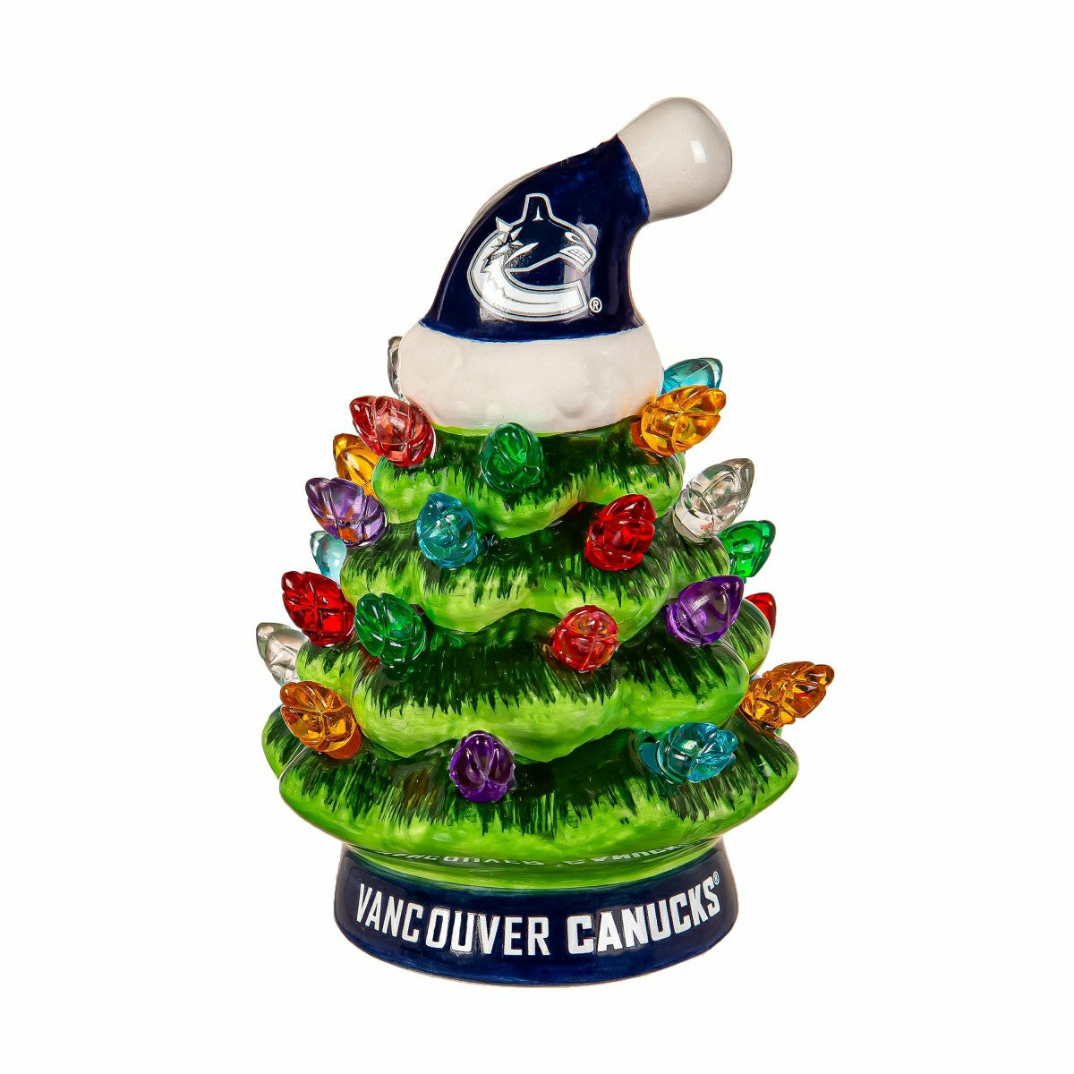 4" Mini LED Tabletop Christmas Tree, Set of 2, Vancouver Canucks