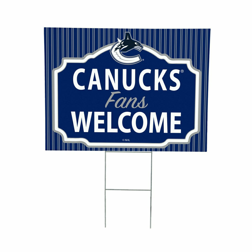 Vancouver Canucks Coroplast Yard Sign, "Fans Welcome"