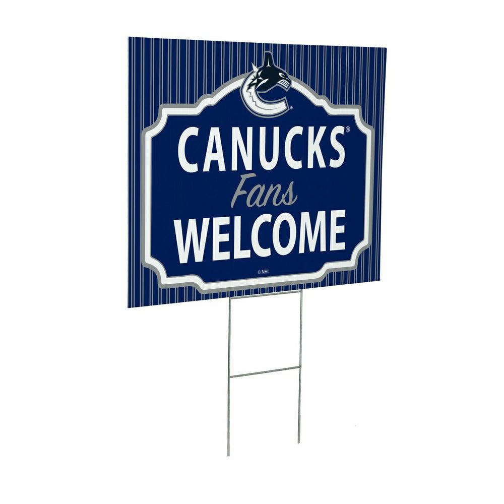 Vancouver Canucks Coroplast Yard Sign, "Fans Welcome"