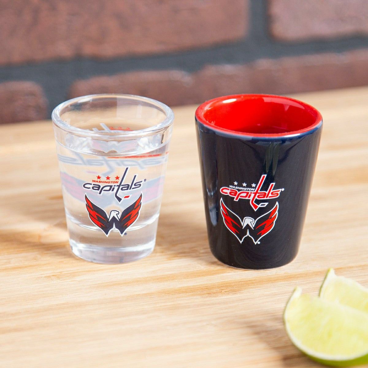 Washington Capitals 4-Piece Ceramic and Glass 2oz. Shot Glass Set