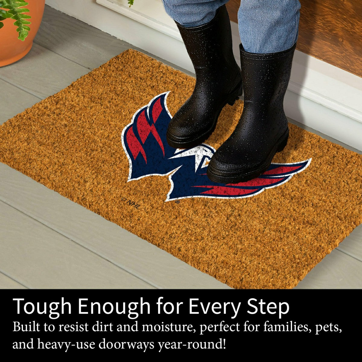 Coir Mat, 16"x28", Washington Capitals