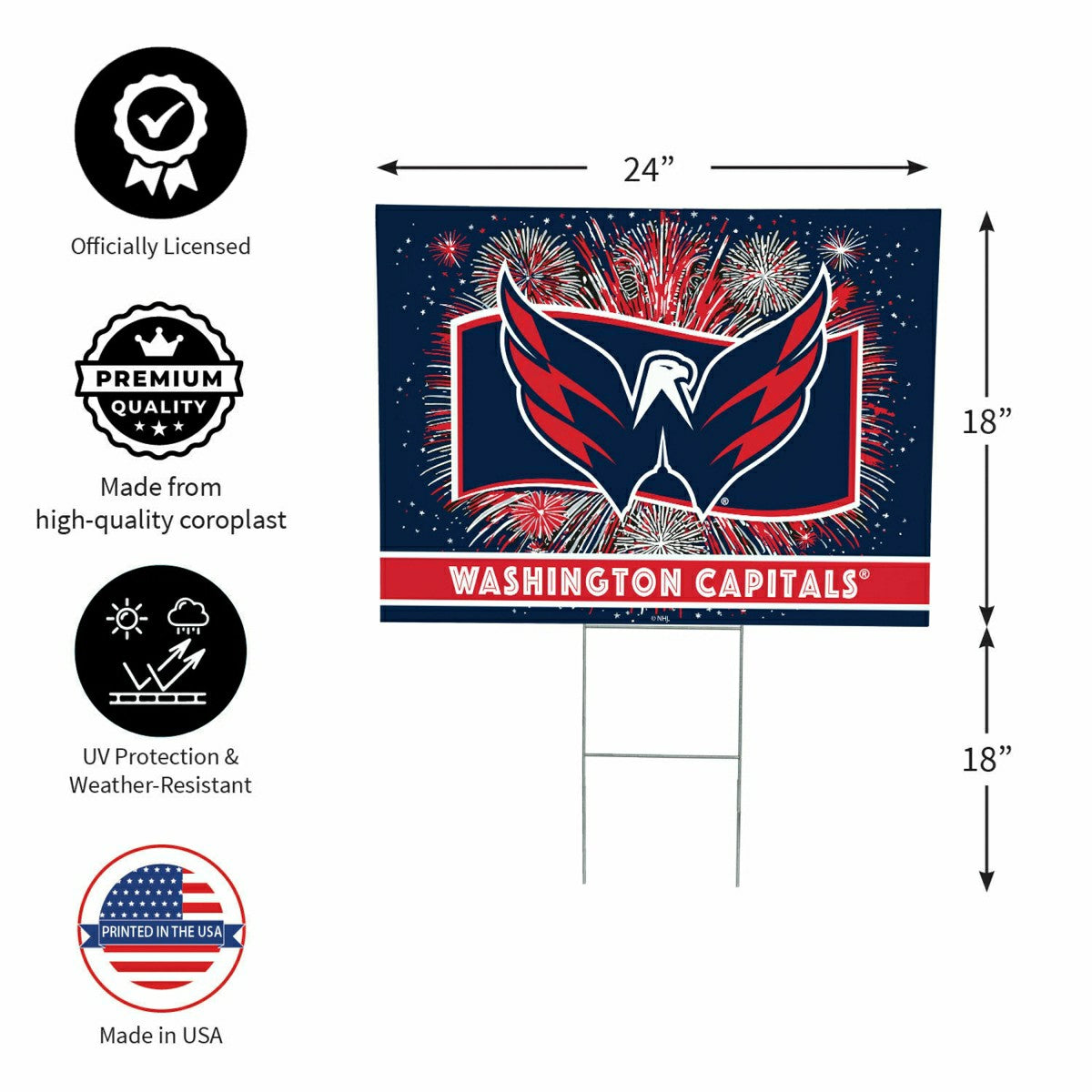 Washington Capitals Yard Sign, Patriotic