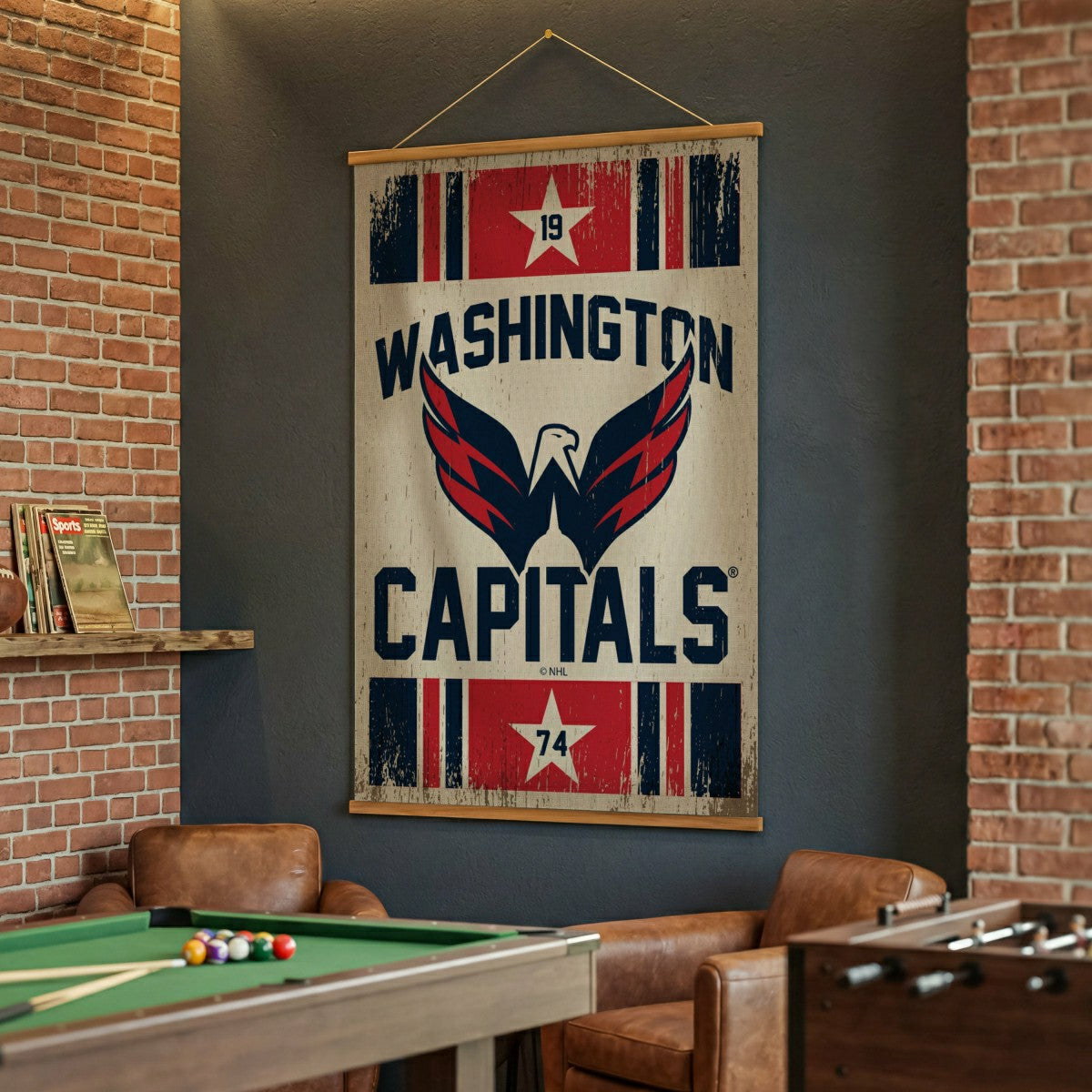 Washington Capitals, Canvas Wall Tapestry, Large, 54x36