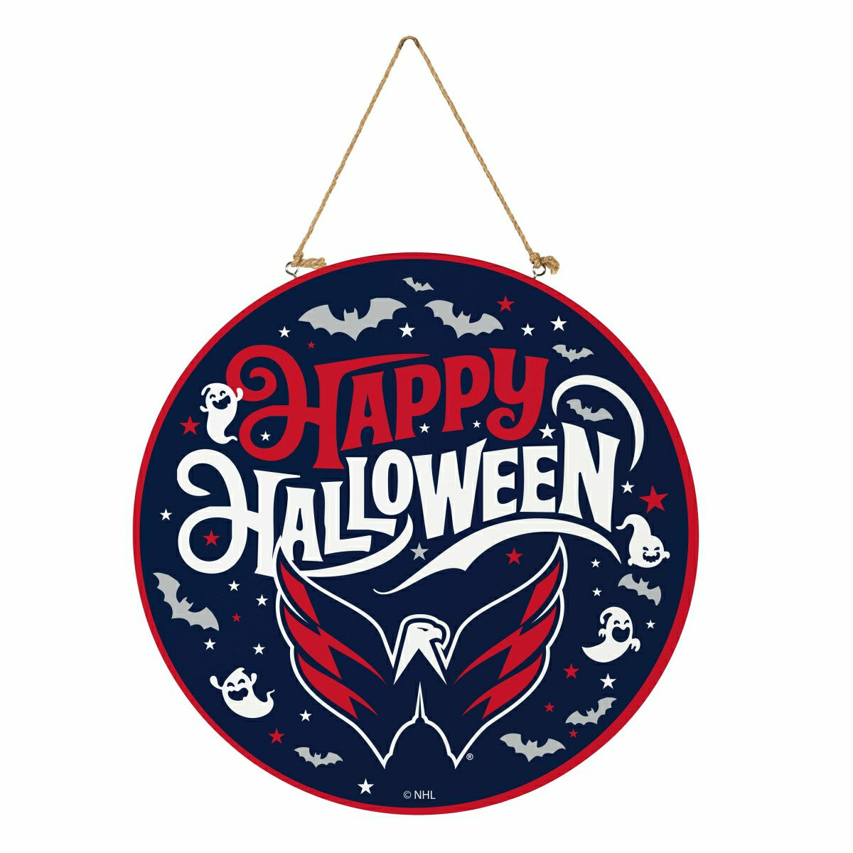 Washington Capitals Halloween Round Door Décor with Hanging Rope, 18x1