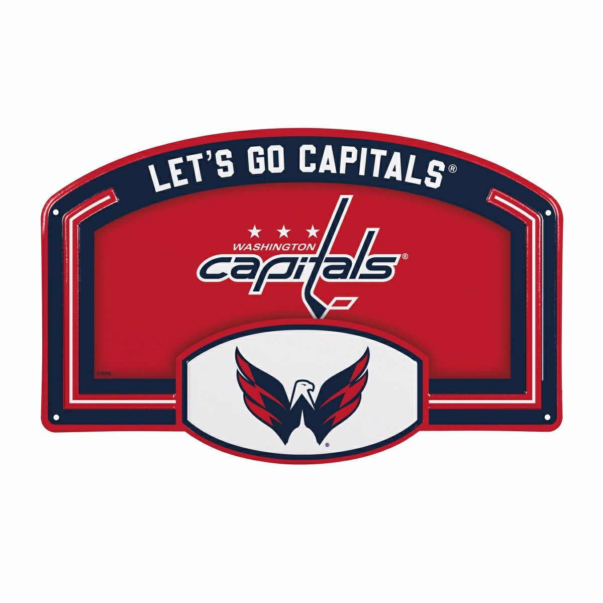 Washington Capitals USA Embossed Steel Wall Sign, 11" x 17"