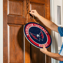 Washington Capitals Round Door Décor with Hanging Rope, 18x18