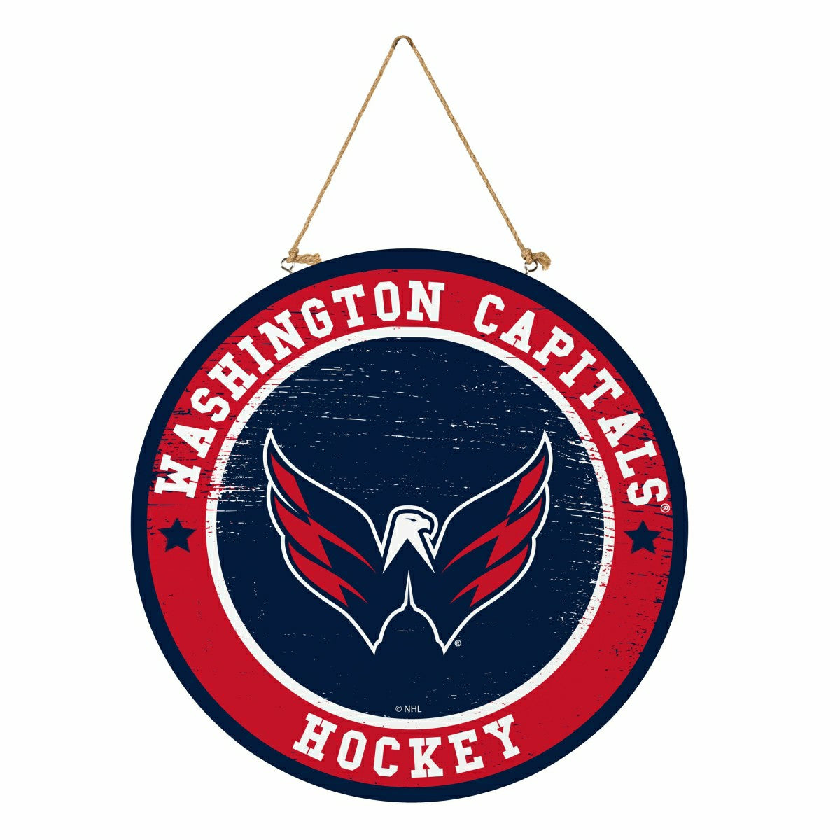 Washington Capitals Round Door Décor with Hanging Rope, 18x18