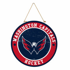 Washington Capitals Round Door Décor with Hanging Rope, 18x18