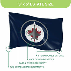 Winnipeg Jets Single Sided Flag w/ 2 Grommets, 3'x5'