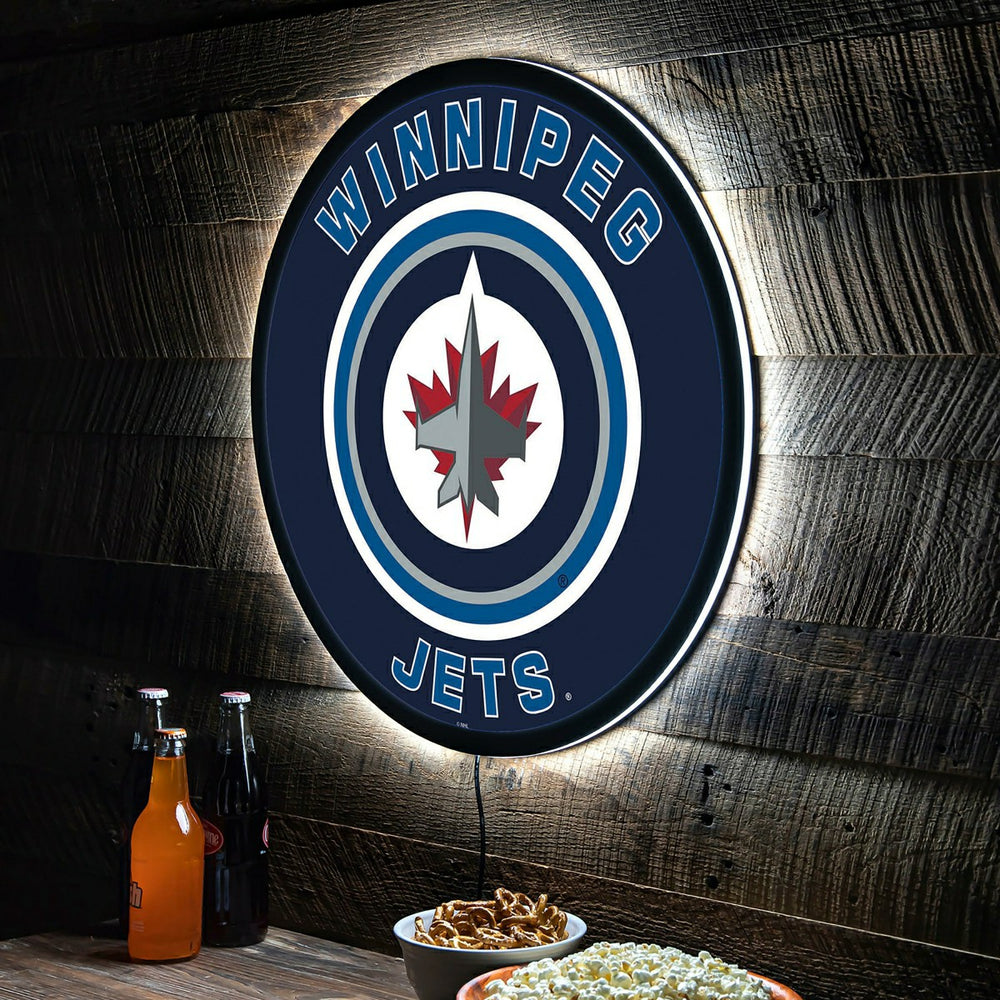 LED Wall Decor, Round, Winnipeg Jets