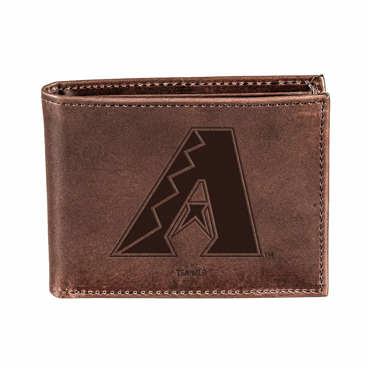 Arizona Diamondbacks Bi-Fold Wallet Brown 100% Genuine Leather