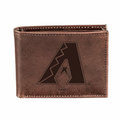 Arizona Diamondbacks Bi-Fold Wallet Brown 100% Genuine Leather