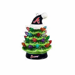 Atlanta Braves 4" Mini LED Tabletop Christmas Tree, Set of 2