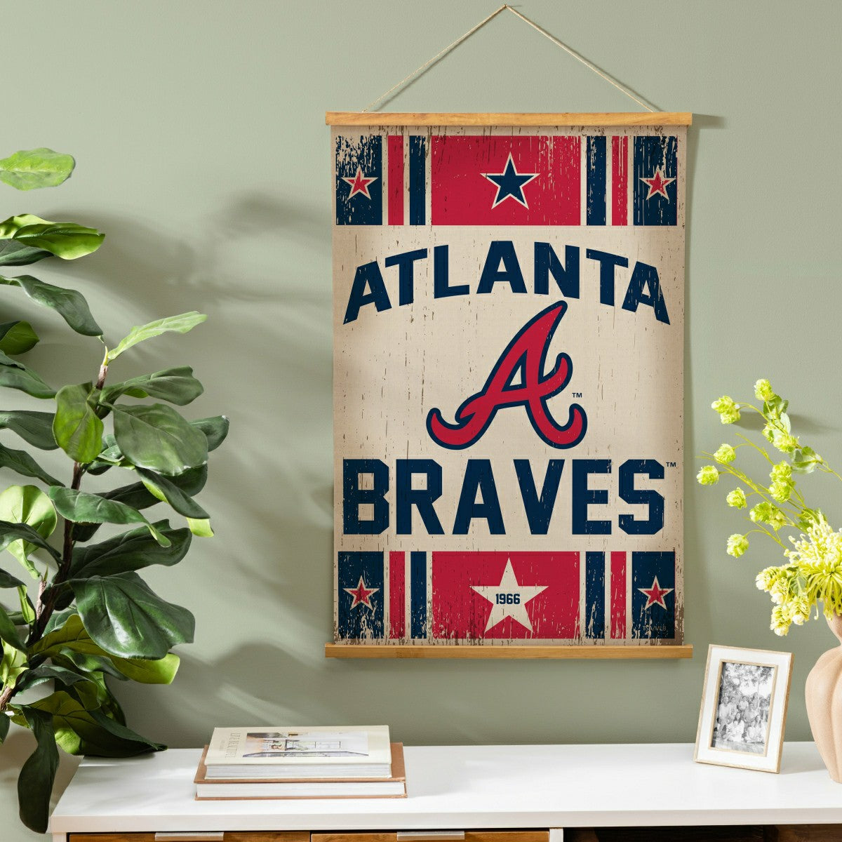 Atlanta Braves, Canvas Wall Tapestry, Medium, 36x24
