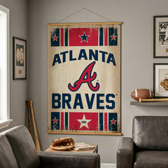 Atlanta Braves, Canvas Wall Tapestry, Large, 54x36