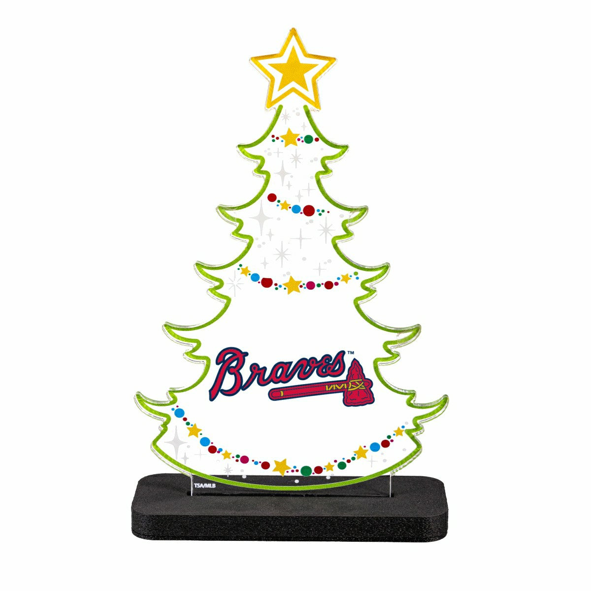 Atlanta Braves Baseball Holiday Tree Desklite LED Decor