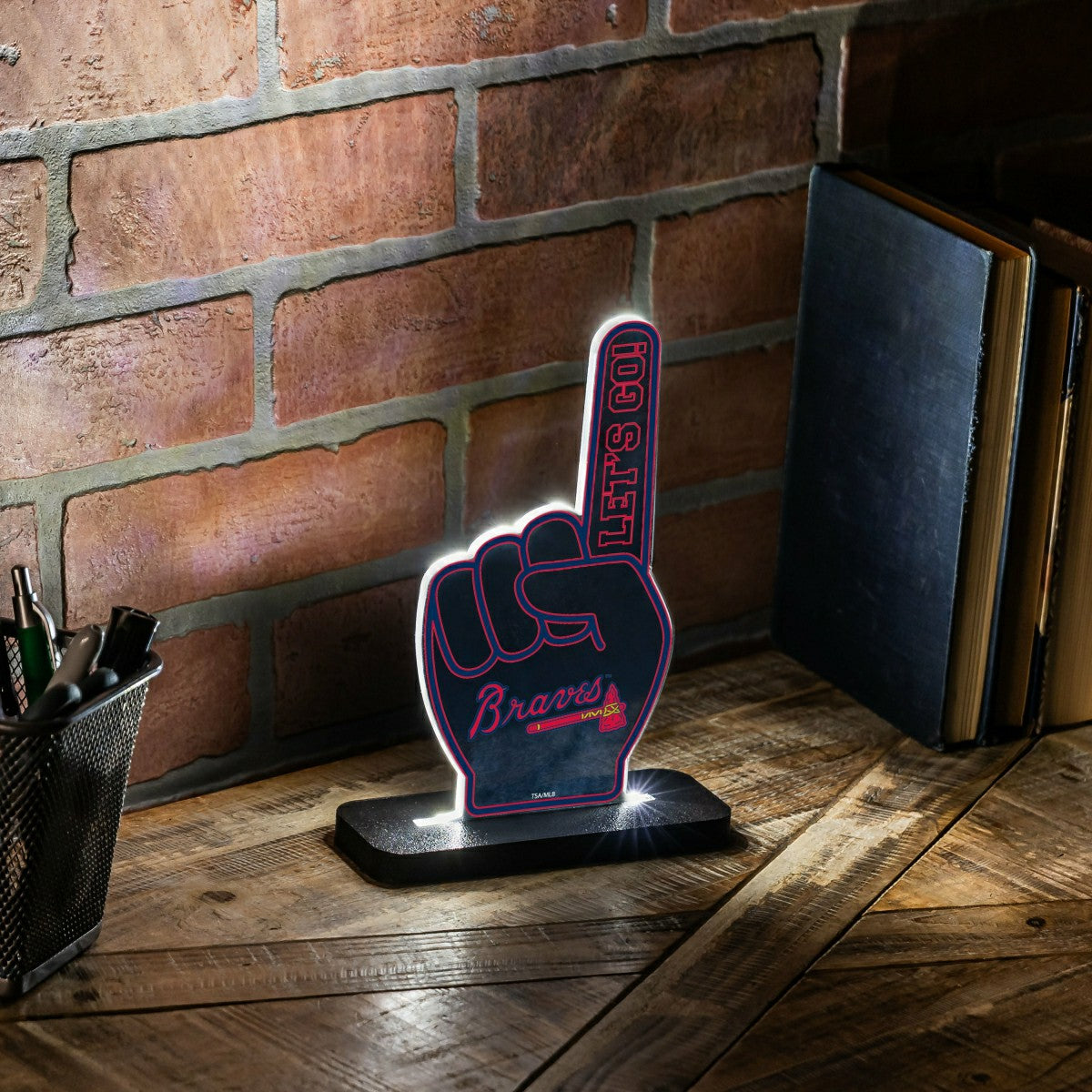 Atlanta Braves Baseball Foam Finger Desklite LED Decor