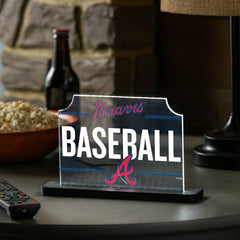Atlanta Braves Baseball Rectangle Desklite LED Decor