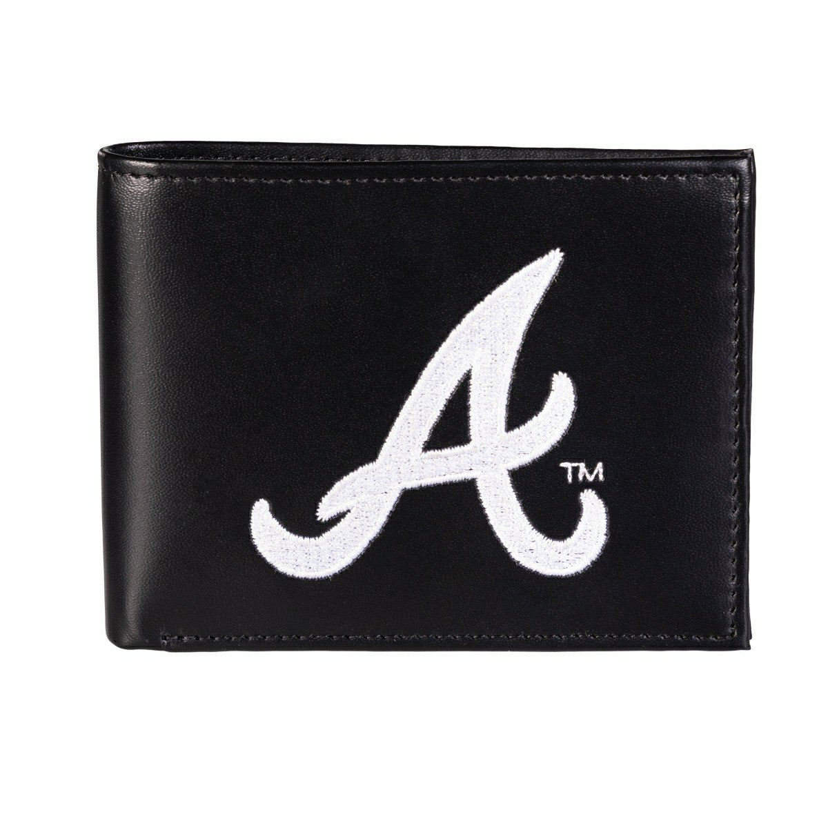 Atlanta Braves Black Bi-Fold Embroidered Wallet w/ RFID Blocking