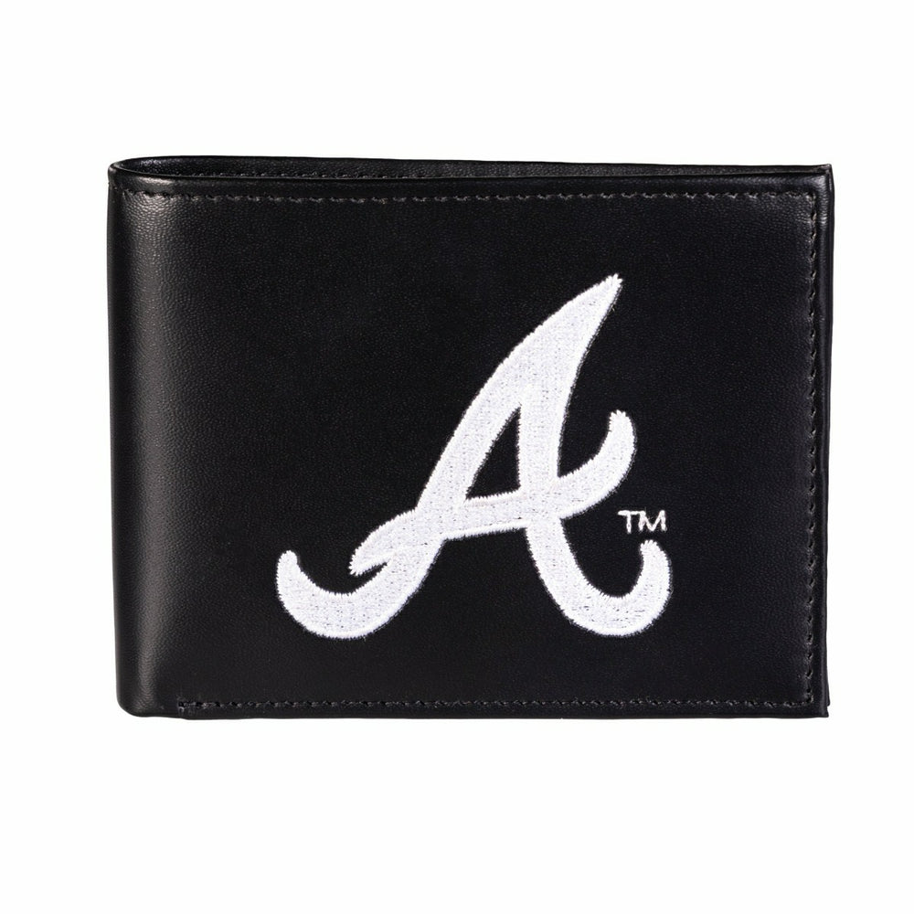 Atlanta Braves Black Bi-Fold Embroidered Wallet w/ RFID Blocking