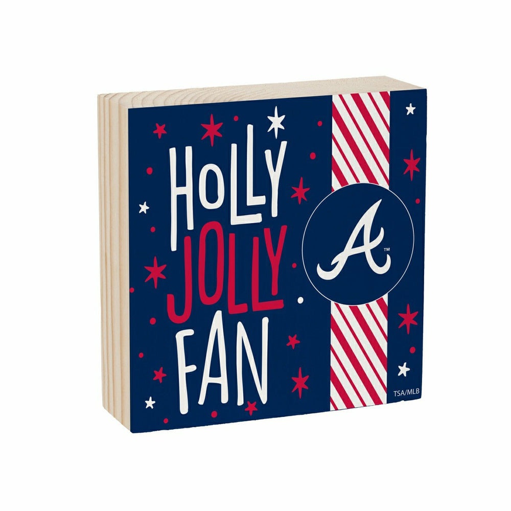 Atlanta Braves Block, Holiday, 6x6