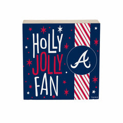 Atlanta Braves Block, Holiday, 6x6