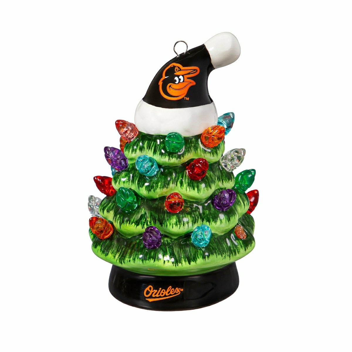 Baltimore Orioles 4" Mini LED Tabletop Christmas Tree, Set of 2