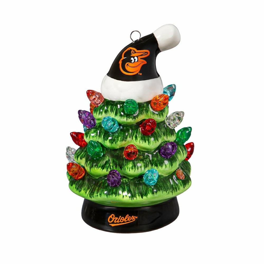 Baltimore Orioles 4" Mini LED Tabletop Christmas Tree, Set of 2