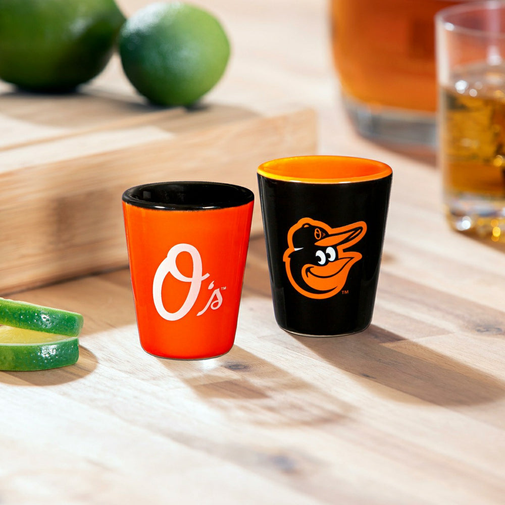 Baltimore Orioles 4-Piece Ceramic 2oz. Shot Glass Set