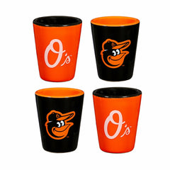 Baltimore Orioles 4-Piece Ceramic 2oz. Shot Glass Set