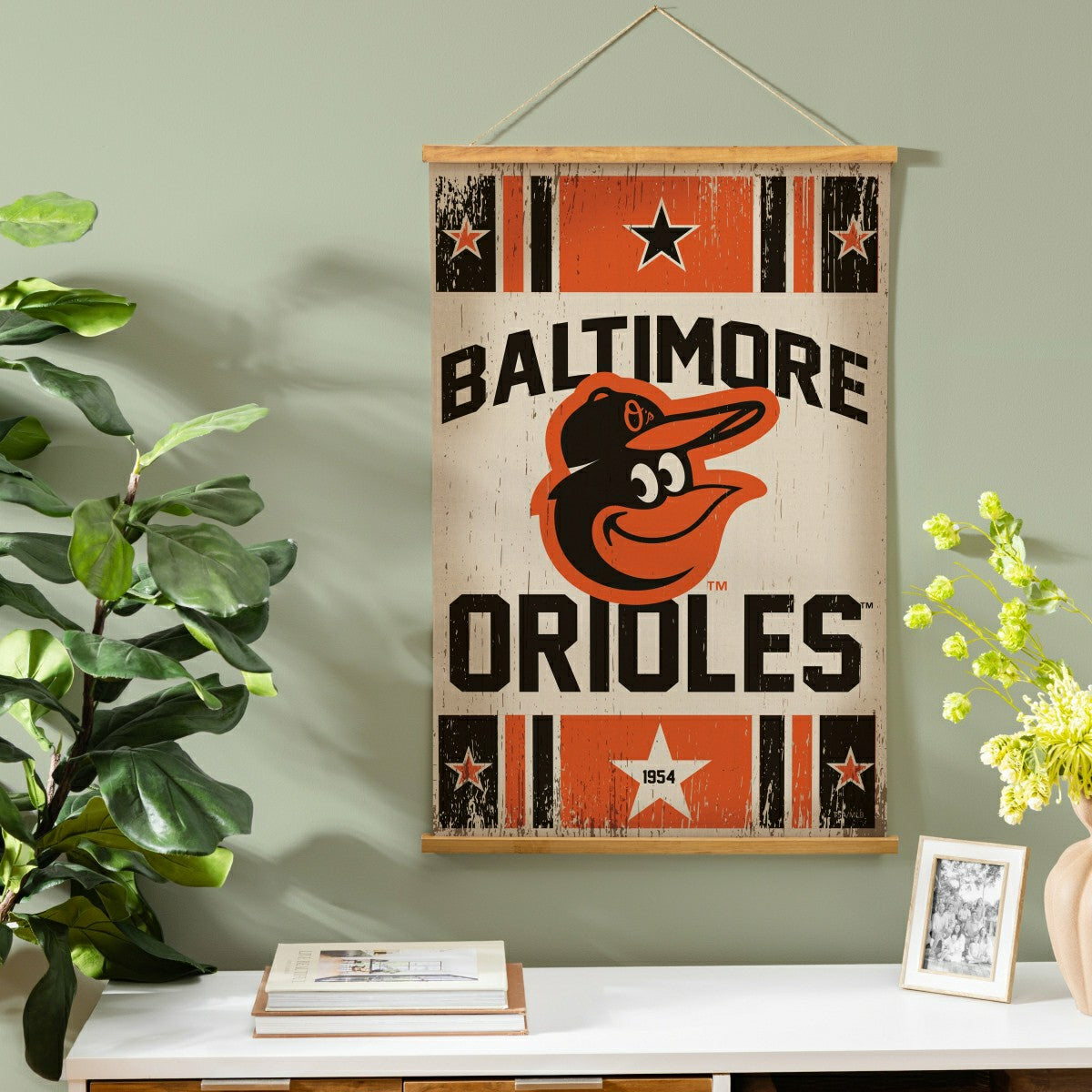 Baltimore Orioles, Canvas Wall Tapestry, Medium, 36x24