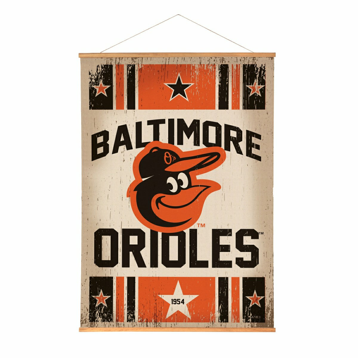Baltimore Orioles, Canvas Wall Tapestry, Large, 54x36